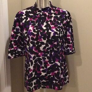 Madison High Collar 3/4 Sleeve Top Size 14